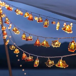 Camping String Lights 10 LED Lights Camper Tent Lantern 79-inch Battery Acrylic